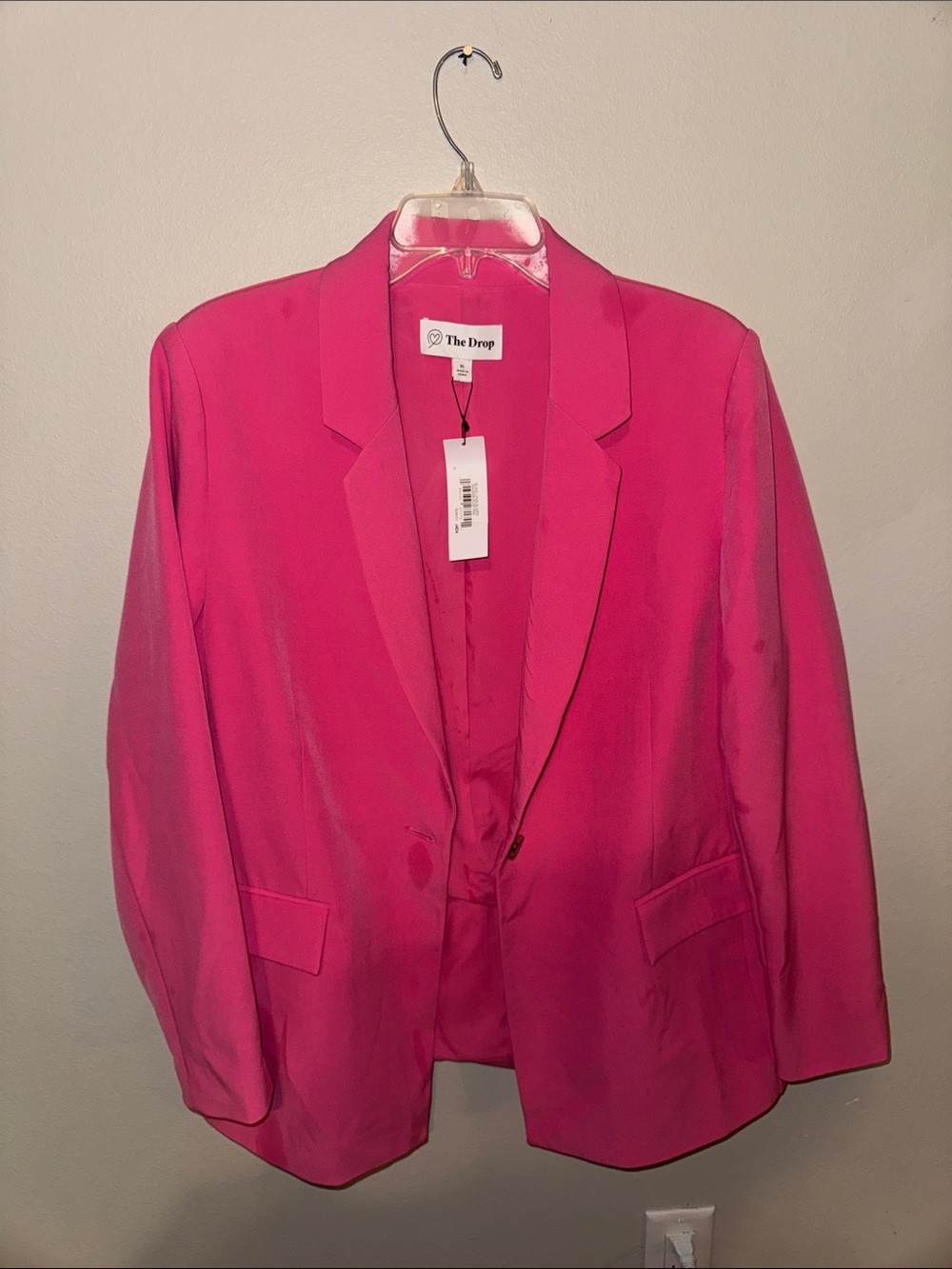 The Drop Women's Fuchsia Single-Button Blazer